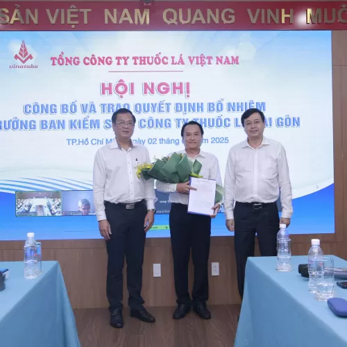 Hội nghị công bố & trao quyết định bổ nhiệm Trưởng Ban Kiểm soát Công ty Thuốc lá Sài Gòn